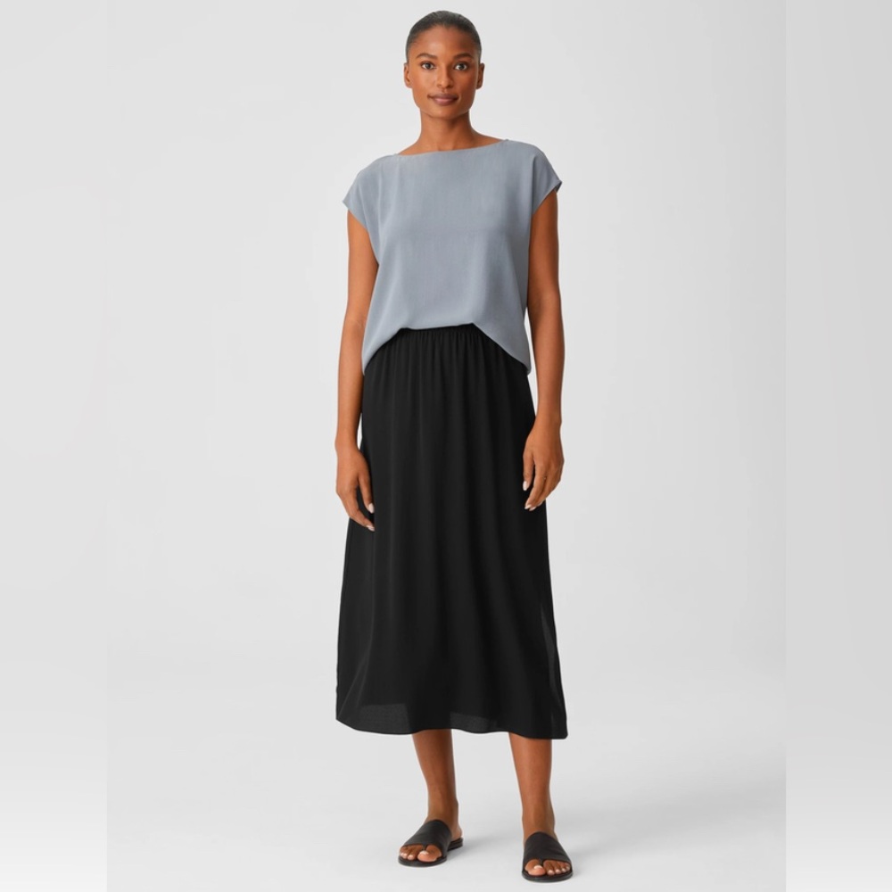Eileen Fisher Silk Georgette Skirt